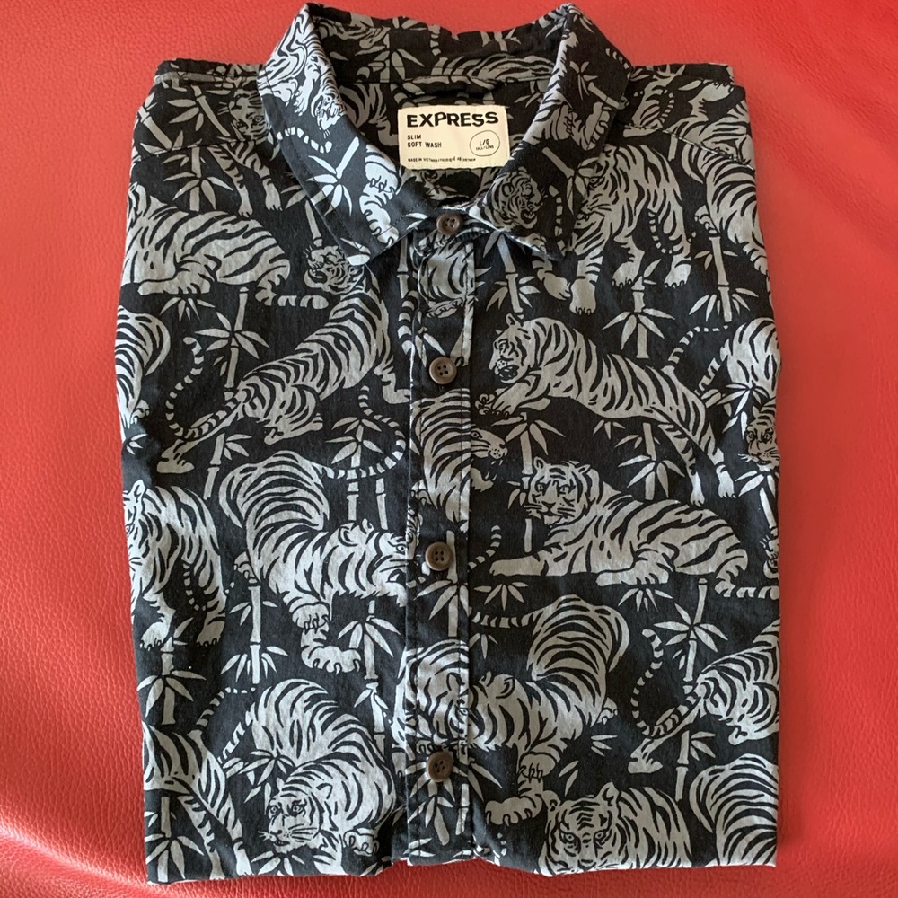 EXPRESS shirt sleeve shirt, size Large Tall